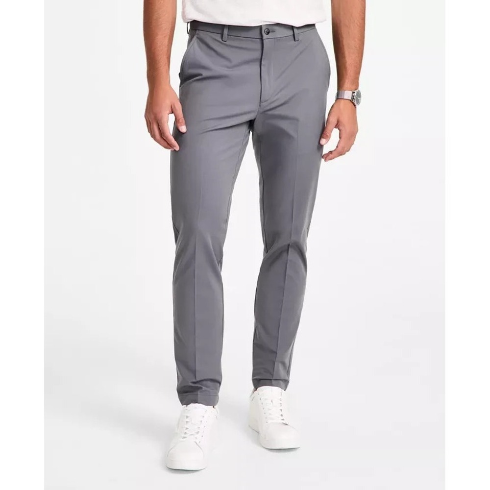 Michael Kors Men's Classic-Fit Cotton-Blend Dress Pants Grey Size 36W‎ 32L